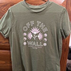 Vans Green Tee with Floral Design